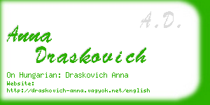anna draskovich business card
